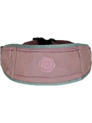 Happy Trend Koşucu Bel Çantası, Reflektörlü, Haki, Paraşüt Kumaş, Ön Cepli, Unisex Spor Fitness Gym Çantası (Pudra)