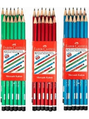 Happy Trend Mercanlı Kurşun Kalem Seti, 12'li, Kırmızı Mavi Yeşil TYC00053415015