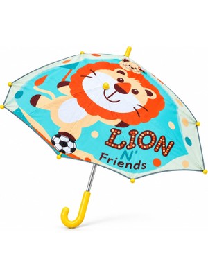 Happy Trend Şemsiyesi Lion N' Friends 6 Telli Fiber Çift Katlı