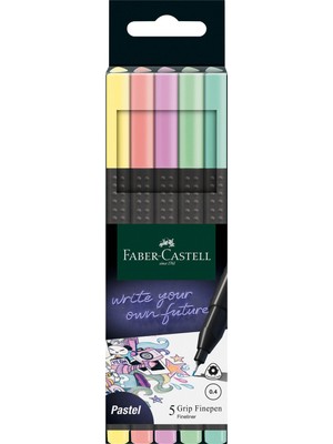 Happy Trend Ince Keçe Uçlu Kalem Seti, 5'li, Pastel Renkler, 0.4 mm Uç, Metal Destekli, Ergonomik Üçgen Gövde
