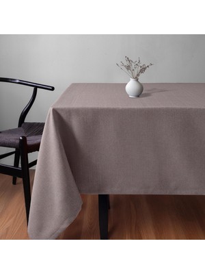 Happy Trend Design Capri Keten Dokulu Dertsiz Ütü Istemeyen Yüksek Kaliteli Açık Vizon Masa Örtüsü