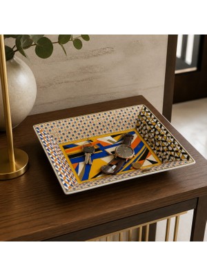 Pozzi Milano Porselen Dekoratif Tabak 19,5 x 15,5 cm