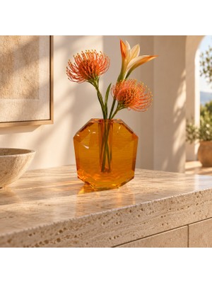 Pozzi Milano Home Heritage Dekoratif Cam Vazo - 16 cm