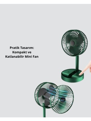 SBN - Store Şarjlı Katlanabilir Mini Fan – 3 Kademe Hız Ayarı, Taşınabilir Tasarım