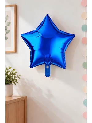 Patladı Gitti Mavi Yıldız Folyo Balon 45 cm - Bebek Çocuk Parti Kutlama