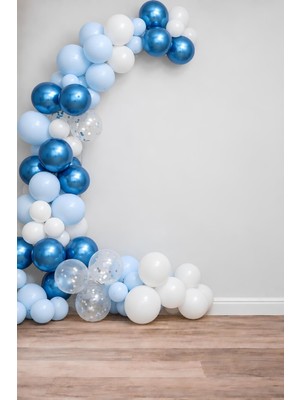 Mavi Beyaz Balon Zincir Set