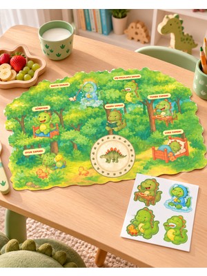 SHG HOME Dinazor Figürlü Erkek Çocuk Amerkan Servisi "çıkartma Etiket Hediyeli" 42,5 X28 cm
