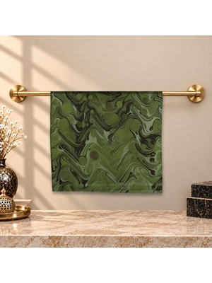 E38 El Işçiliği Kadın Renkli Ebru Eşarp 94*94 cm - 6724