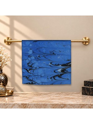 E38 El Işçiliği Kadın Renkli Ebru Eşarp 94*94 cm - 6727