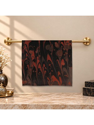 E38 El Işçiliği Kadın Renkli Ebru Eşarp 94*94 cm - 6718