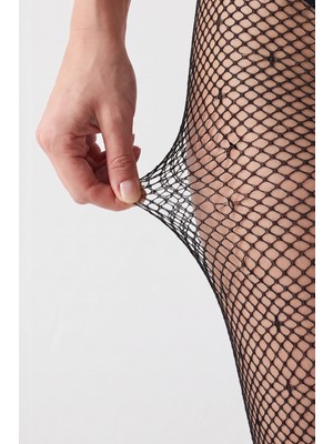 Suwen Fishnet Dotty Ince Külotlu Çorap
