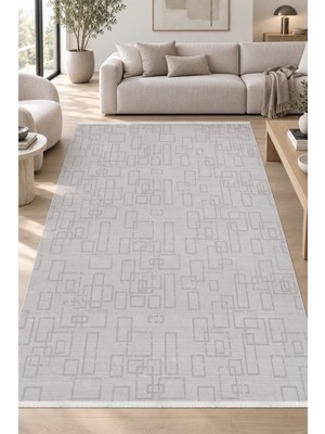 Hann Home Collection Celus Bej Gri Özel Ölçü Salon Oturma Odası Koridor Halısı Robot Süpürge Uyumlu Kolay Temizlenebilir