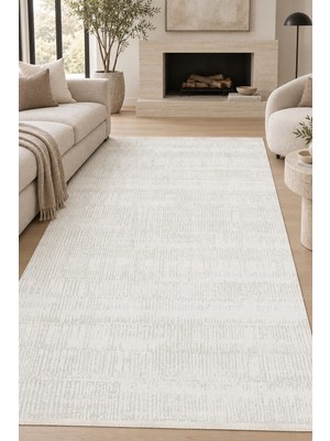 Hann Home Collection Moneta Krem Vizon Özel Ölçü Salon Oturma Odası Koridor Halısı Robot Süpürge Uyumlu Kolay Temizlenebi
