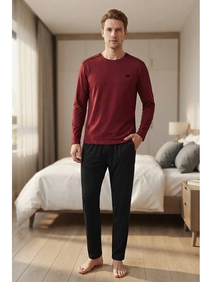 D'S Damat Ds Damat Maschio Pamuk Pijama Takımı Bordo