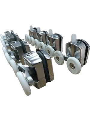 Fimer Tekeri, Krom 8’li Takım, 24 mm Çap, Alt Üst Takım, Cam, Kabin Tekerleği, Dayanıklı Yedek Parça (Gri)