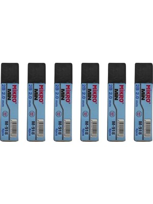 Fimer Ucu 2.0mm 2b Mikro 2b Kalem Ucu 2mm Siyah 6 Adet