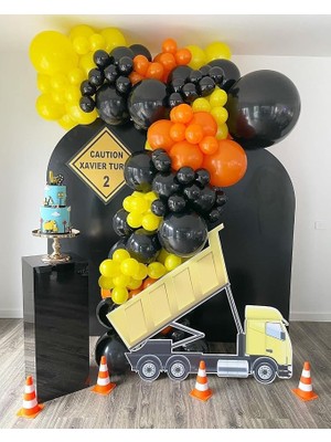 Fimer Adet Siyah, Sarı, Turuncu Balon +Balon Zinciri Hediye