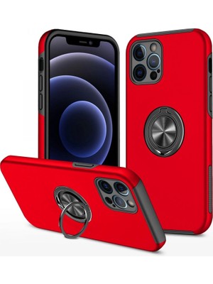 Skygo Revify Apple Iphone 12 Pro Max Kılıf Elit Yüzüklü Kapak - Kırmızı