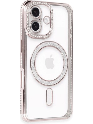Skygo Revify Apple Iphone 16 Kılıf Joke Simli Magneticsafe Kılıf - Pembe