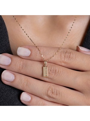 Bayar Gold 14 Ayar Altın Külçe Kolye 1,30 mm