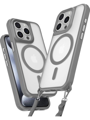 Skygo Revify Apple Iphone 14 Pro Max Kılıf Enka Magsafe Silikon Kılıf - Titan Gri