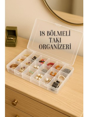 Fimer Bölmeli Kapaklı Takı Kolye Boncuk Ilaç Küpe Yüzük Kutusu Düzenleyici Organizer, Beyaz