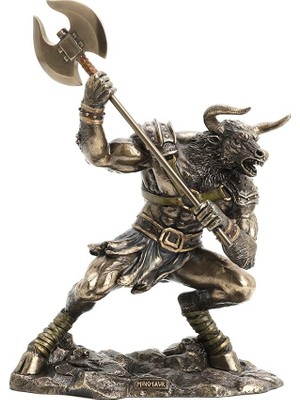 Fimer Design 13 3/4 "uzun Minotaur Labirentten Yaratık Soğuk Döküm Bronz Reçine Heykel