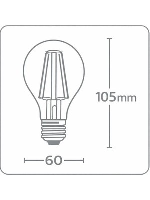 SBN - Store 6,5W LED Filament Ampul E27 | 60W Eşdeğer | 2700K Sarı Işık | 810 Lümen | 2’li Paket | Enerji Sınıfı E