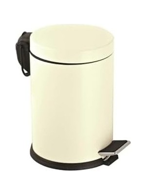 SBN - Store Premium Serisi 5 Litre Hacimli Paslanmaz Banyo-Mutfak Pedallı Çöp Kovası Krem, 5l