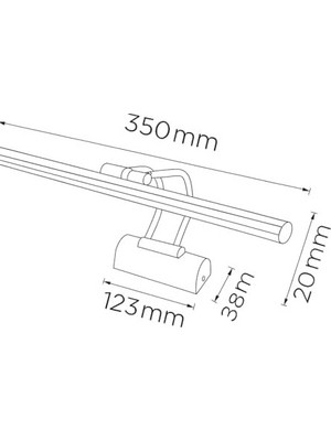 SBN - Store 35CM LED Aplik Gold Kasa | 3200K Gün Işığı | IP20 Koruma | Ayna, Tablo ve Resim Banyo Üstü Duvar Aydınlatma | 220V | Modern Tasarım