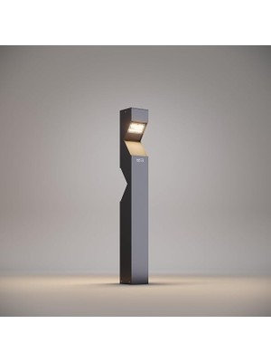 Fimer Çift Yönlü LED Bahçe Aydınlatma Bollardı, 100 cm Yükseklik, 36W Alüminyum Dış Mekan Yol ve Çim Aydınlatması, 3000K Sıcak Beyaz Işık, Antrasit Renk, Su Geçirmez IP65