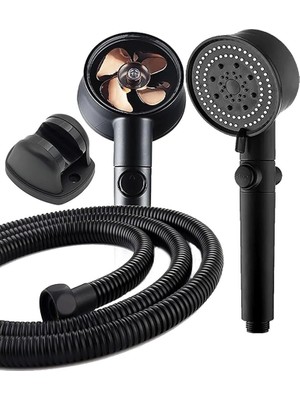 Fimer Turbo Pervaneli 5 Fonksiyonlu Duş Başlığı Duş Hortumu 150 cm ve Mafsal Set
