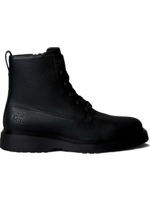 Calvin Klein Siyah Erkek Bot Combat Ess Lace Up Zıp Boot Lth
