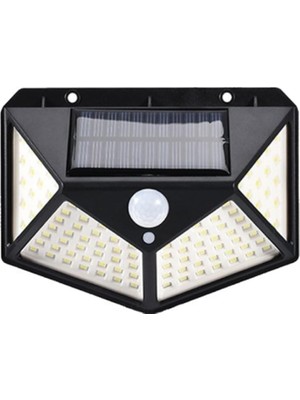 SBN - Store 100 Led'li Güneş Enerjili Solar Duvar Apliği - 1200 Lümen Hareket Sensörlü 3 Modlu Bahçe Aydınlatması, Duvar Armatürü IP65 Su Geçirmez, 270° Geni