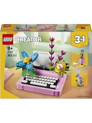 SBN - Store 3’ü 1 Arada Çiçekli Daktilo 31169-8 Yaş ve Üzeri Çocuklar Için Keytar Veya Saksıya Dönüşebilen Yaratıcı Oyuncak Yapım Seti, Doğum Günü Hediyesi (363 P
