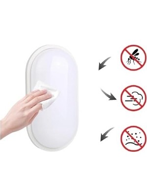 SBN - Store 20W Oval Beyaz LED Nemliyer Armatür – IP65 Su Geçirmez Tavan/duvar Lambası, 6500K Beyaz Işık, 2000 Lümen, 27X16.7 Cm, Iç ve Dış Mekan Kullanıma Uygun,