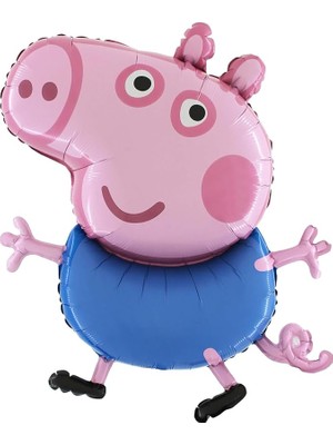 Fimer 37" Dev Jumbo Boyutu Peppa Domuz-Peppa Veya George Foıl Balonu - Çocuk Parti Balonları (George Pıg)