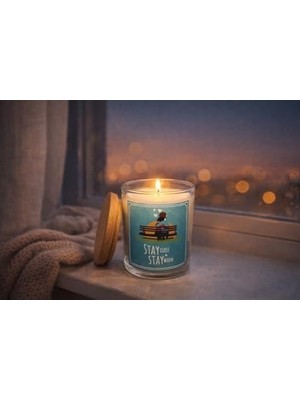 SBN - Store Candle – Stay Close Stay Warm Çiftlere Özel Hediye Seti, Ahşap Kapaklı Kokulu Mum, French Press ve 2 Seramik Kahve Kupası, Sevgililer Günü, Düğün & Ev