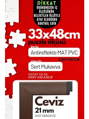 Fimer Puzzle Poster Resim Çerçevesi Pvcli Postersiz Resimsiz Çerçeve (Ceviz, 33X48)