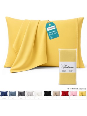 Vionel Home Pamuklu 2'li Yastık Kılıfı 50X70 cm – 10 Farklı Renk Seçeneği - Sarı