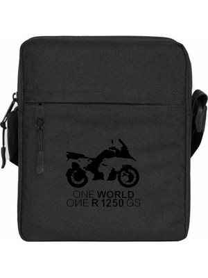 Zepplin Giyim One World 1250GS Omuz Çantası Fermuarlı Siyah Renk