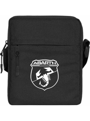 Zepplin Giyim Abarth White Logo Omuz Çantası Fermuarlı Siyah Renk
