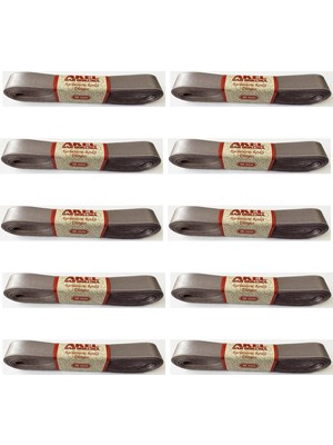 Omeyva Dar Dokuma Gri Saten Kurdele - 1 Cm. x 10 Metre - 10 Adet