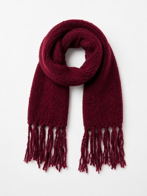 Retrobird Büyük Boy Soft Örgü Atkı Kadın Bordo