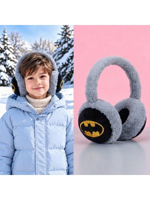 Sevimli Batman Genç Kız Erkek Çocuk Peluş Kulaklık Tüylü Kışlık Kulak Isıtıcı Şapka Soğuk Geçirmez