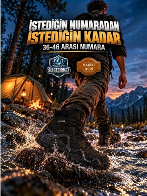 Nstil Günlük Erkek Siyah Hakiki Deri Bot Bağcıklı Tırtık Kaymaz Taban Outdoor Ayakkabı X03