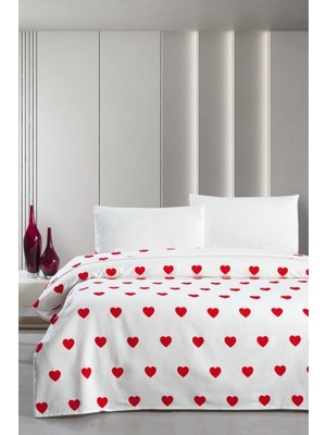SBN - Store Prime Hamlet Çift Kişilik Pike Yatak Örtüsü 220X230 Kırmızı