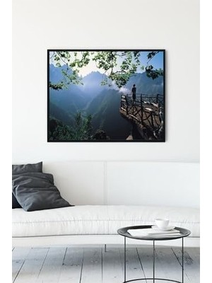 SBN - Store Prime (PSTER10772) Yeşil Dağ Manzara Çerçeveli Tablo (30 x 40CM)