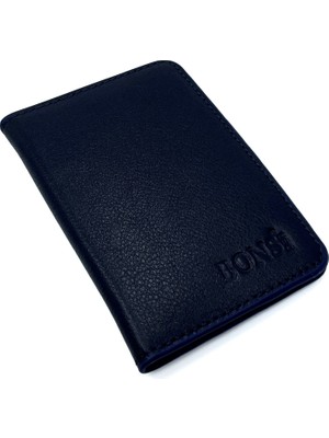 Kayader Bons Deri Hakiki Deri Kartlık, Minimalist Unisex Cüzdan ve Kredi Kartlık Modeli - Lacivert