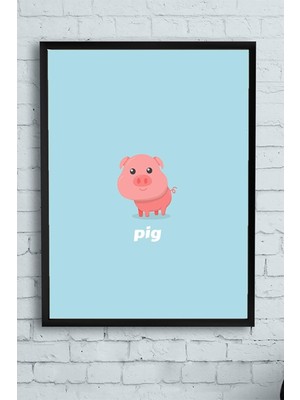 SBN - Store Prime (PSTER11800) Küçük Domuz Çocuk Odası Çerçeveli Tablo (30 x 40CM)